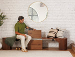 Banc rond Transformer noyer royal avec table ronde