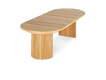 Table à manger ronde extensible Transformer en chêne scandinave – déployée – Meubles TOCO