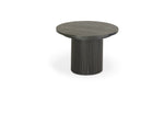 Table à manger ronde extensible Transformer en hickory fumé – fermée, format compact – Meubles TOCO