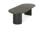 Table à manger ronde extensible Transformer en hickory fumé – déployée – Meubles TOCO