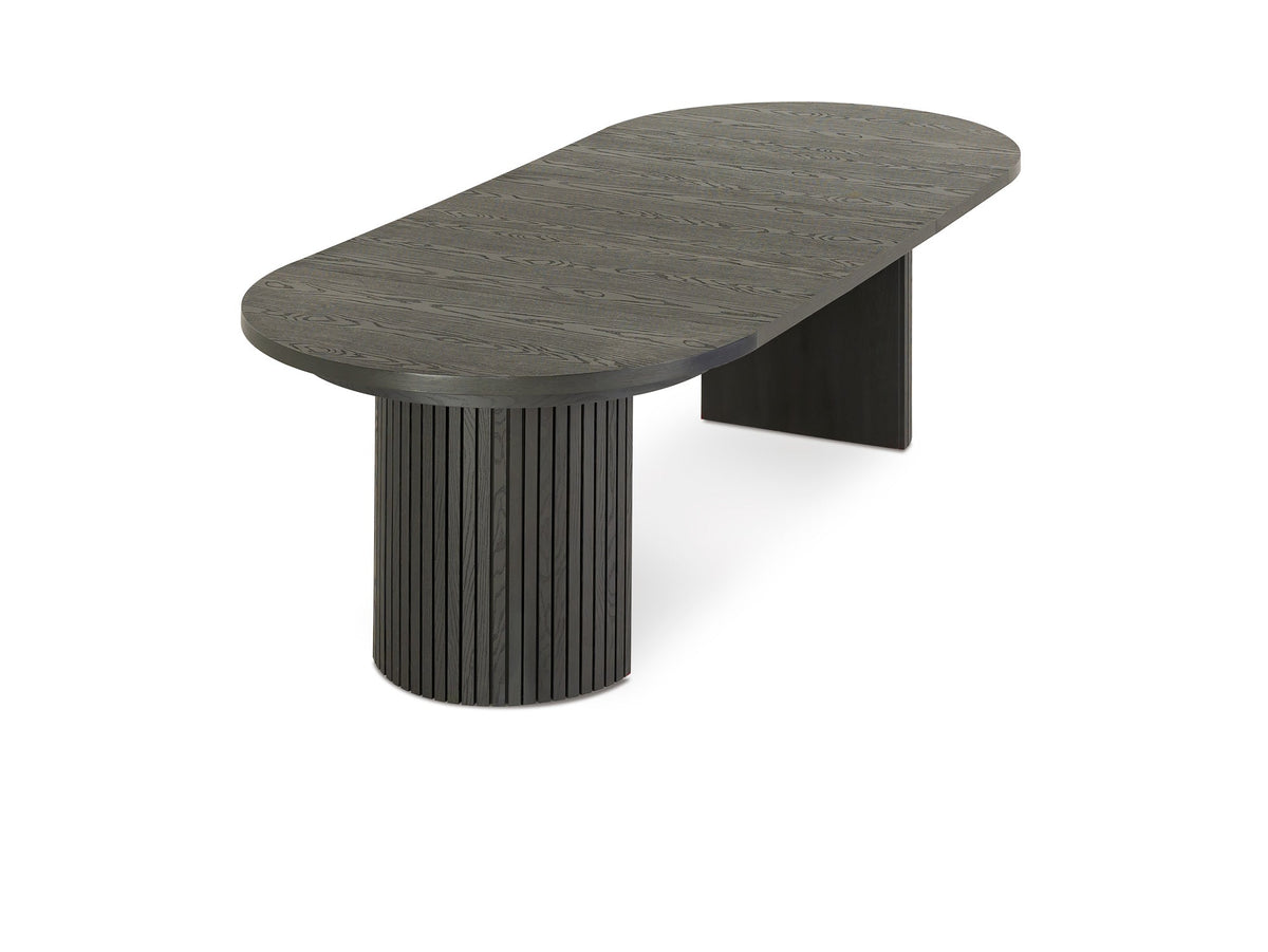 Table à manger ronde extensible Transformer en hickory fumé – déployée – Meubles TOCO