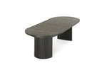 Table à manger ronde extensible Transformer en hickory fumé – déployée – Meubles TOCO