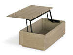 Table basse relevable Transformer en orme ancien – déployée – Meubles TOCO