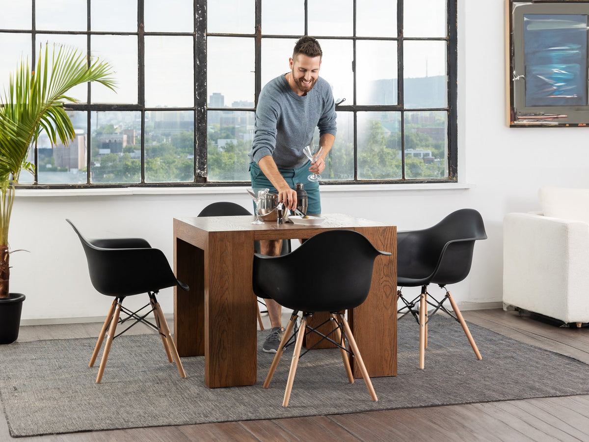 Table à manger extensible Transformer en noyer américain – avec 1 rallonge(s) – Meubles TOCO