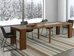 Table à manger extensible Transformer en noyer américain – avec 5 rallonge(s), décor des Fêtes – Meubles TOCO