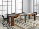 Table à manger extensible Transformer en noyer américain – avec 5 rallonge(s) – Meubles TOCO