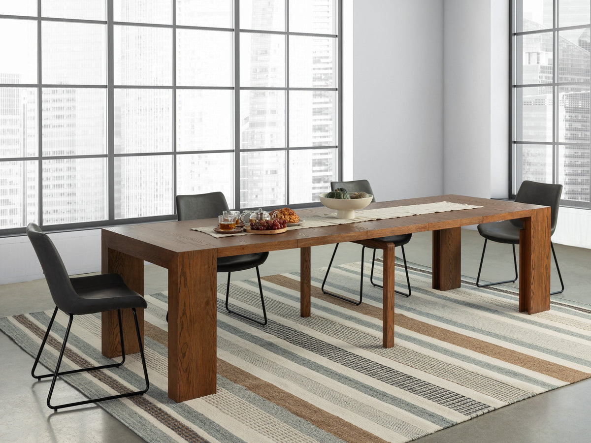 Table à manger extensible Transformer en noyer américain – avec 5 rallonge(s) – Meubles TOCO