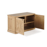 Buffet Gather chêne belge, ouvert, sur fond blanc