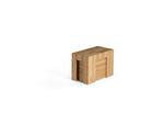 Banc extensible Transformer en chêne scandinave – fermée, format compact, sur fond blanc – Meubles TOCO