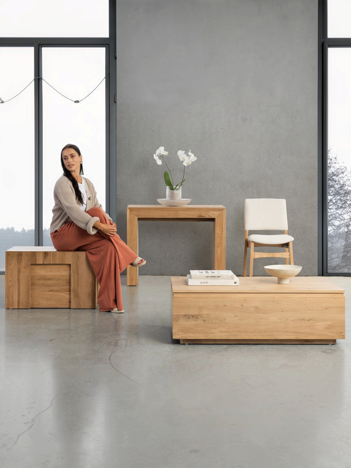 Table à manger extensible Transformer en chêne scandinave – mise en situation – Meubles TOCO