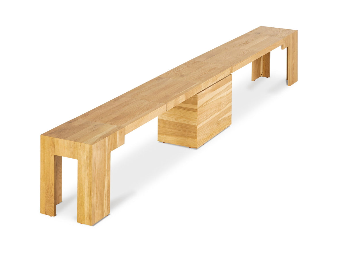 Banc extensible Transformer en chêne scandinave – déployée – Meubles TOCO