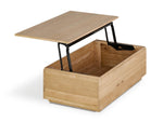 Table basse relevable Transformer en chêne scandinave – déployée – Meubles TOCO