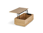 Table basse relevable Transformer en chêne scandinave – déployée – Meubles TOCO