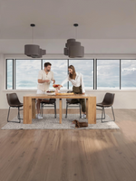 Table à manger extensible Transformer en chêne scandinave – avec 3 rallonge(s), mise en situation – Meubles TOCO