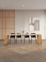 Table à manger extensible Transformer en chêne scandinave – avec 5 rallonge(s), mise en situation – Meubles TOCO