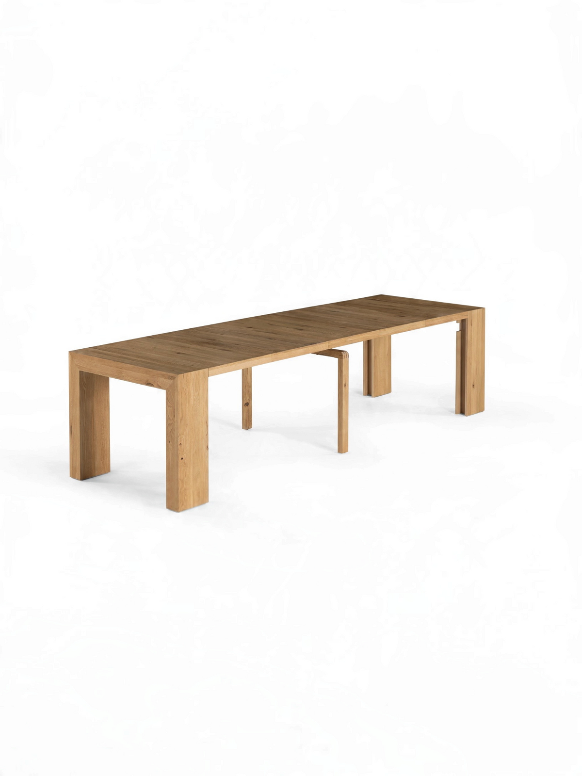 Table à manger extensible Transformer en chêne scandinave – sur fond blanc – Meubles TOCO
