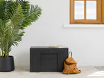 Banc extensible Transformer en hickory fumé – fermé, mise en situation – Meubles TOCO