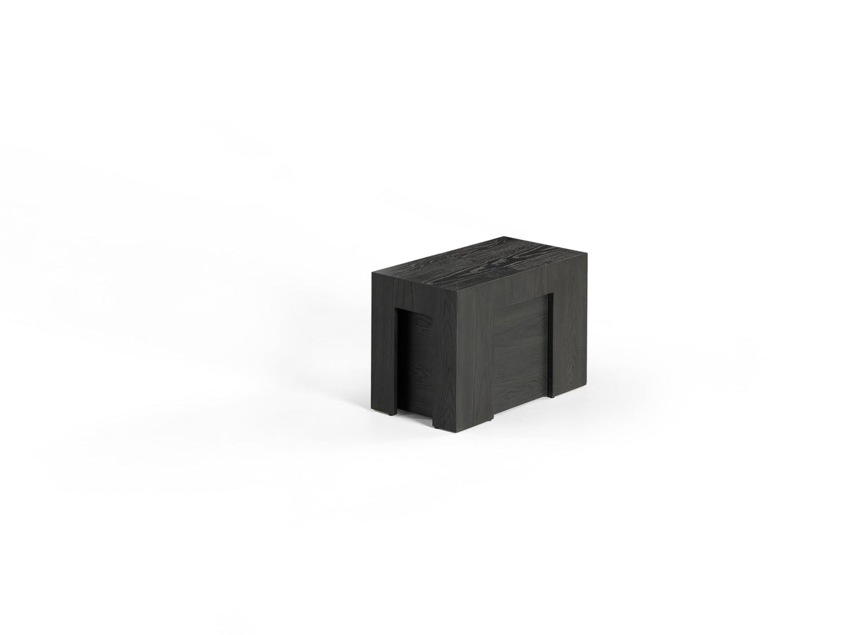 Banc extensible Transformer en hickory fumé – fermé, format compact – Meubles TOCO
