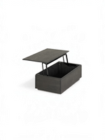 Table basse relevable Transformer en hickory fumé – déployée – Meubles TOCO