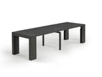 Table à manger extensible Transformer en hickory fumé – sur fond blanc – Meubles TOCO
