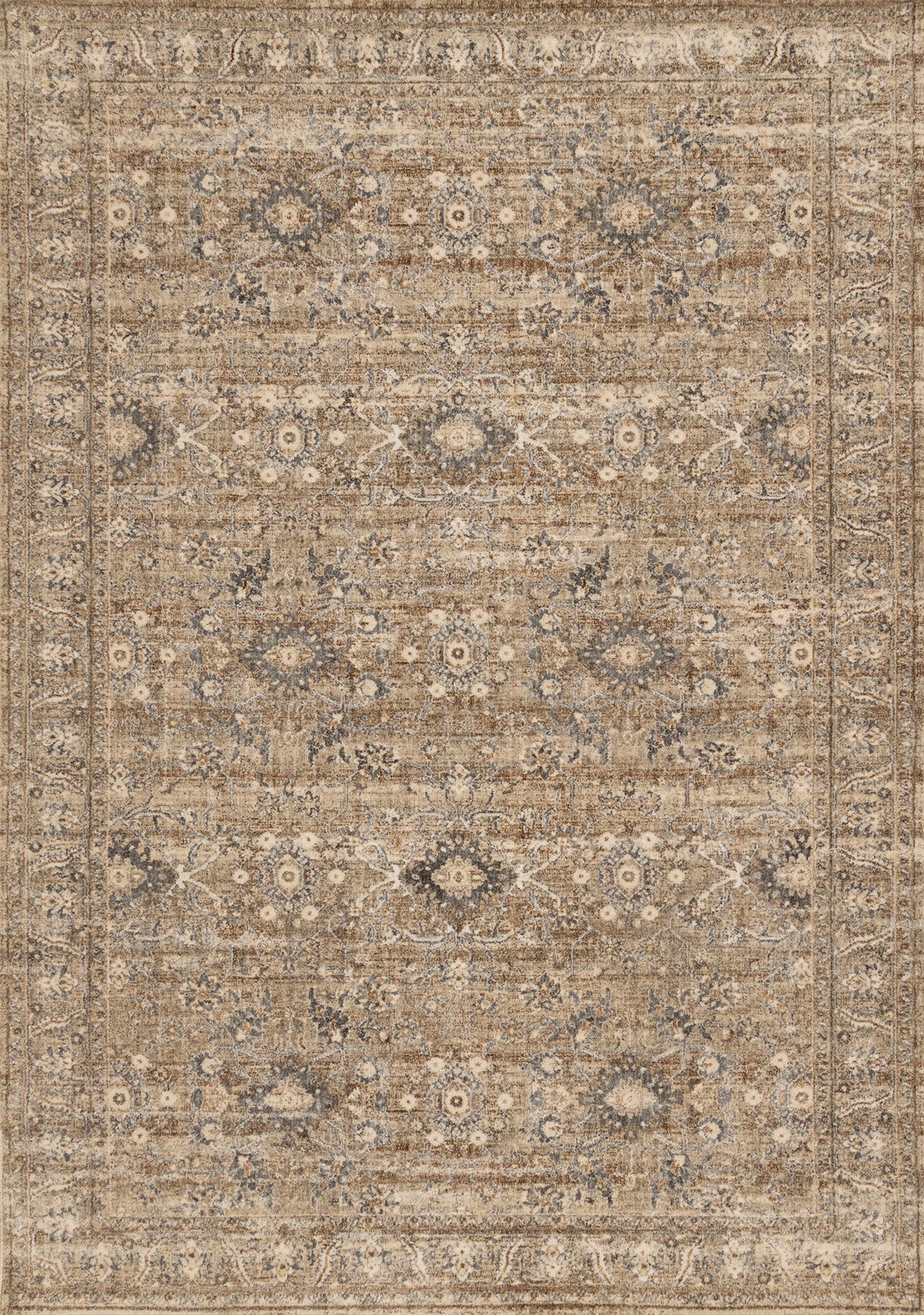 Tapis Chertsey – motif beige et brun, à bordure (Kalora Zoe L947-4272) – Meubles TOCO