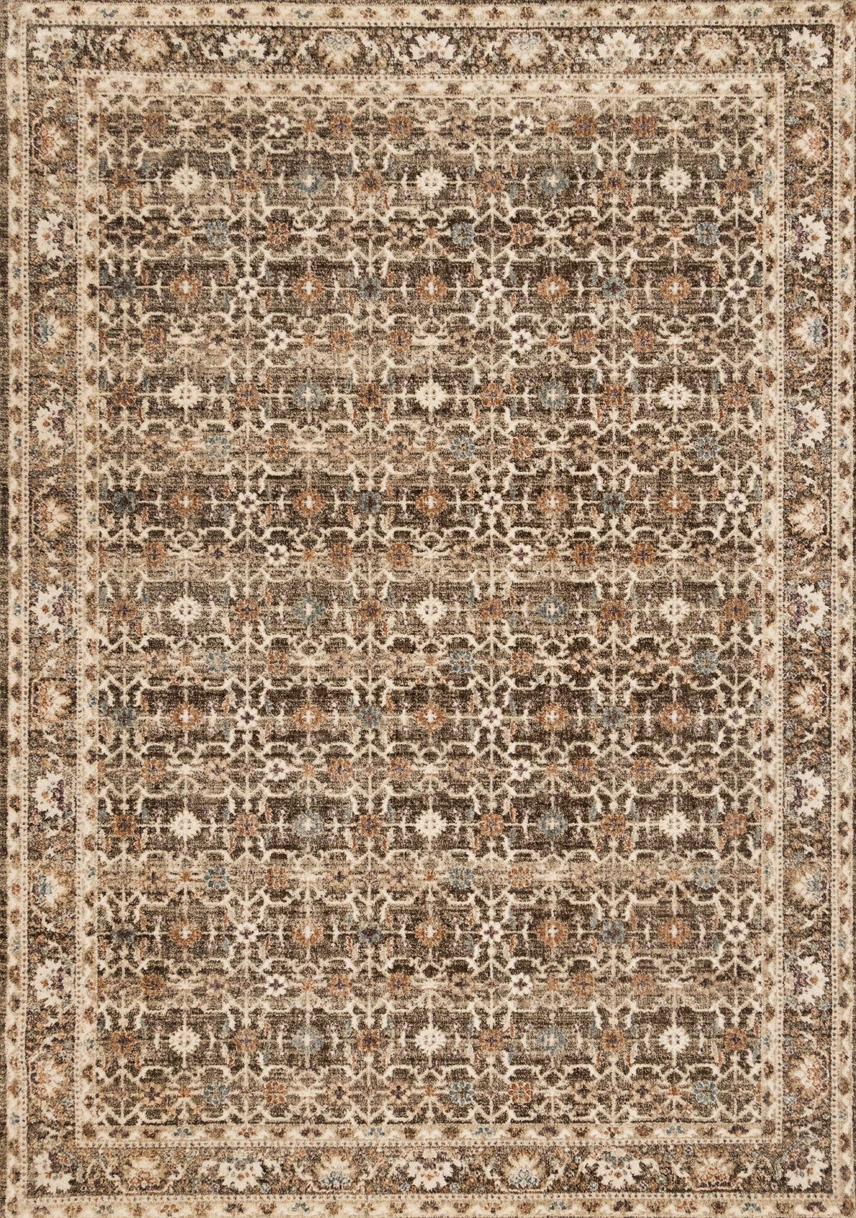 Tapis Chertsey – motif bleu et brun (Kalora Zoe L948-7626) – Meubles TOCO