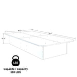 Dimensions de la base de lit plateforme Alto simple 12 po