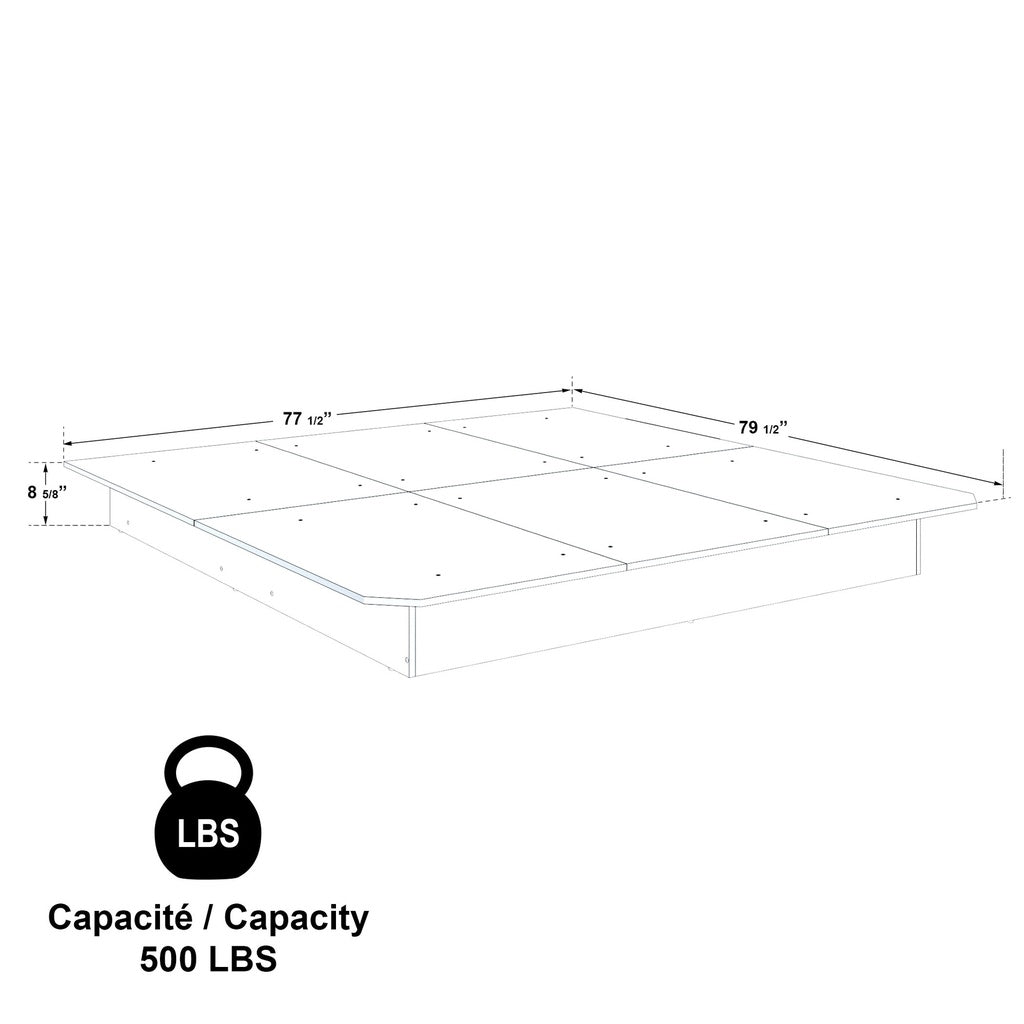 Dimensions de la base de lit plateforme Alto très grand 8 po