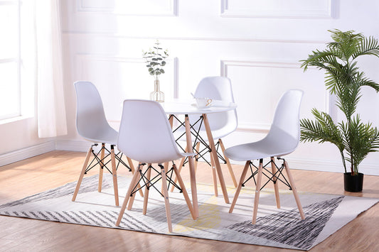 Milan / Ensemble de Cuisine / 5 morceaux / Chaises Blanches