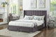 Lit Queen Complet en Velours avec Rangement | Gris | 0135-FI