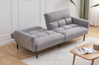 Sofa-Lit en Tissu Gris Doux avec Accoudoirs Amovibles | 1408-FI