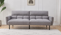 Sofa-Lit en Tissu Gris Doux avec Accoudoirs Amovibles | 1408-FI