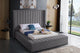 Lit Queen Complet en Velours | Gris | 0275-F