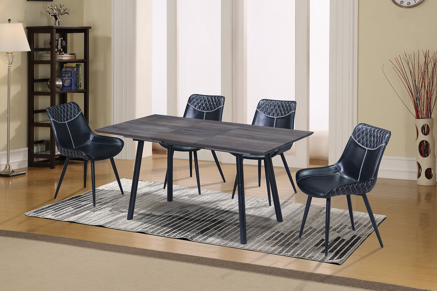 Chaise de Cuisine en PU Noir avec Pieds en Métal Noir | 6281-C