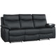 Wembley | Sofa Inclinable Manuel en Cuir Véritable | Noir | 10299