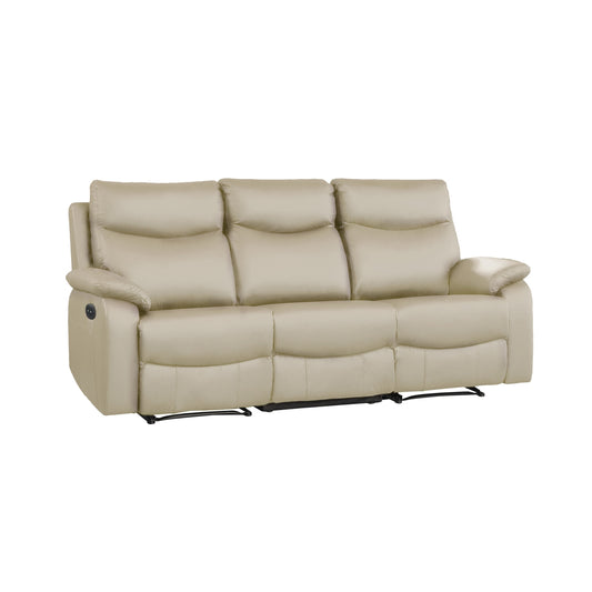 Sofa Inclinable Électrique Wembley en Cuir Véritable | Beige | 10299