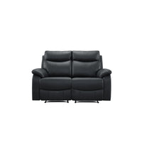 Wembley | Causeuse Inclinable Manuelle en Cuir Véritable | Noir | 10299
