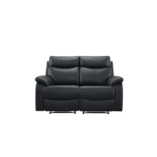 Wembley | Causeuse Inclinable Manuelle en Cuir Véritable | Noir | 10299
