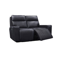 Causeuse Inclinable Électrique Chadwick avec Têtes Motorisées en Cuir Véritable et PVC match | Noir | 34999