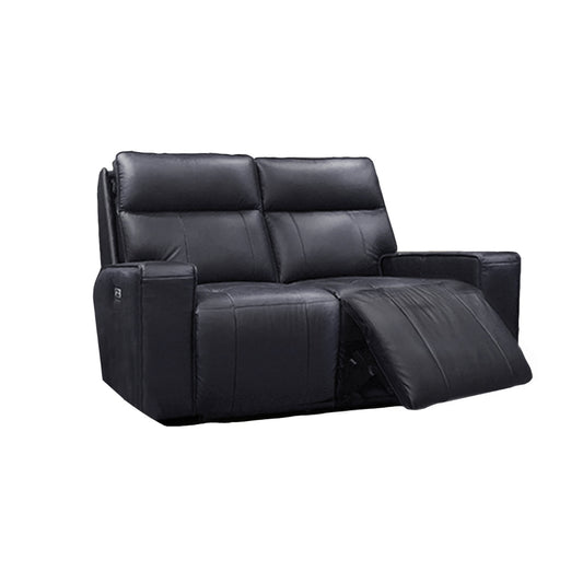 Causeuse Inclinable Électrique Chadwick avec Têtes Motorisées en Cuir Véritable et PVC match | Noir | 34999