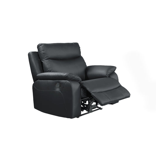 Wembley | Chaise Inclinable Manuelle en Cuir Véritable | Noir | 10299