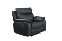 Wembley | Chaise Inclinable Manuelle en Cuir Véritable | Noir | 10299