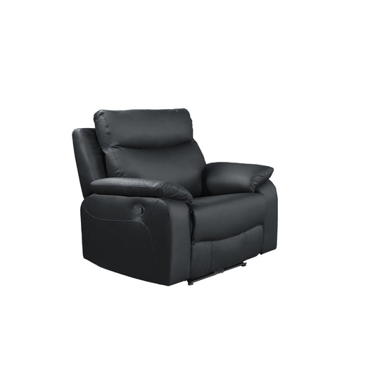 Chaise Inclinable Manuelle Wembley en Cuir Véritable | Noir | 10299