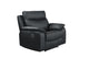 Wembley | Chaise Inclinable Manuelle en Cuir Véritable | Noir | 10299