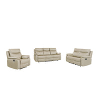 Wembley | Sofa Inclinable Électrique en Cuir Véritable | Beige | 10299