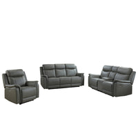 Causeuse Inclinable Électrique Cyrus en Cuir Véritable et PVC match | Gris | 04899