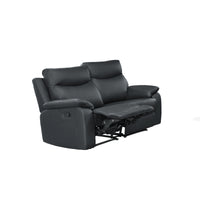 Wembley | Causeuse Inclinable Manuelle en Cuir Véritable | Noir | 10299