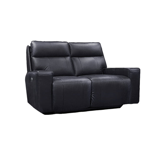 Causeuse Inclinable Électrique Chadwick avec Têtes Motorisées en Cuir Véritable et PVC match | Noir | 34999