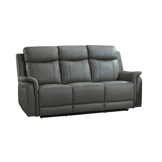 Sofa Inclinable Électrique Cyrus en Cuir Véritable et PVC match | Gris | 04899