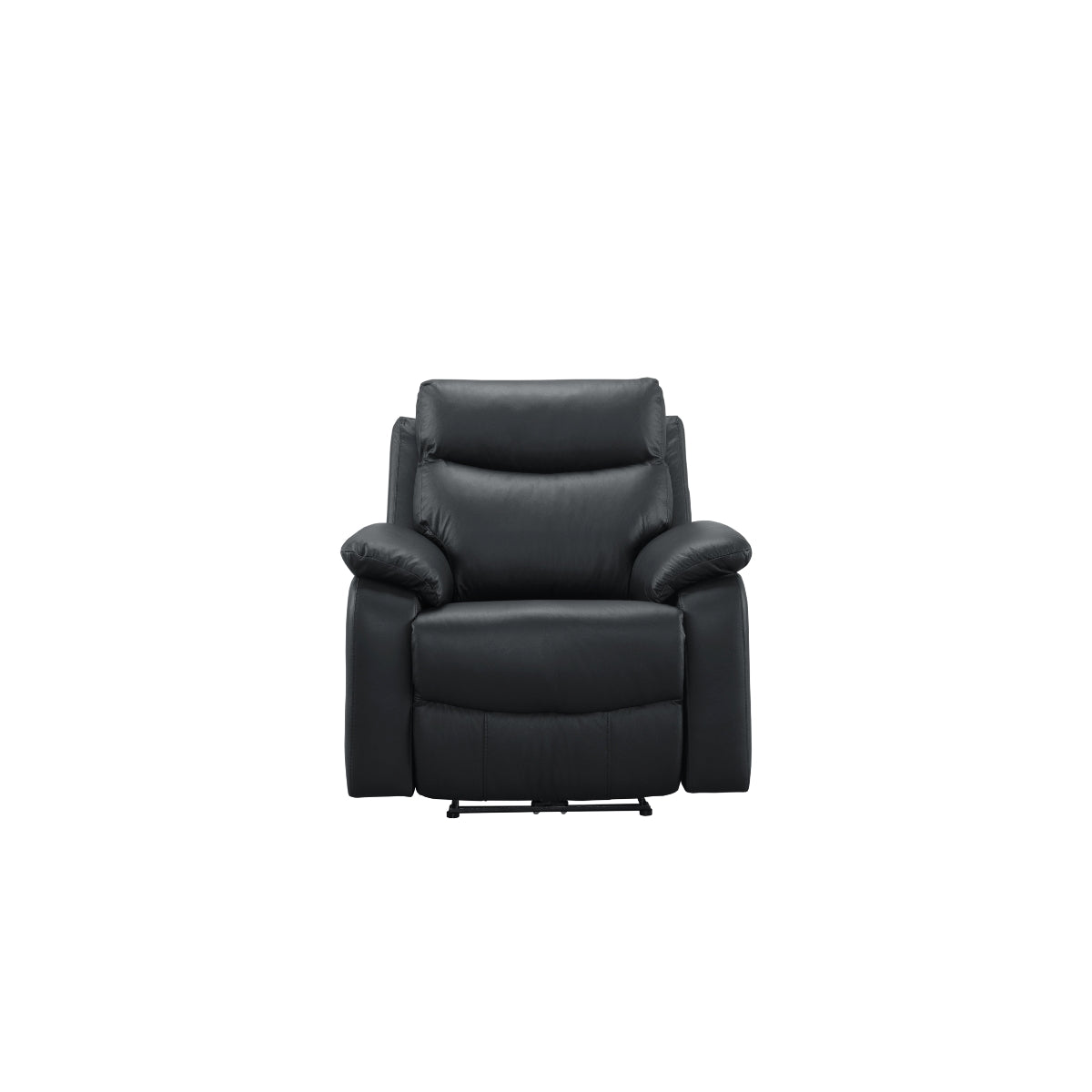 Chaise Inclinable Manuelle Wembley en Cuir Véritable | Noir | 10299